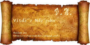 Vitéz Nándor névjegykártya